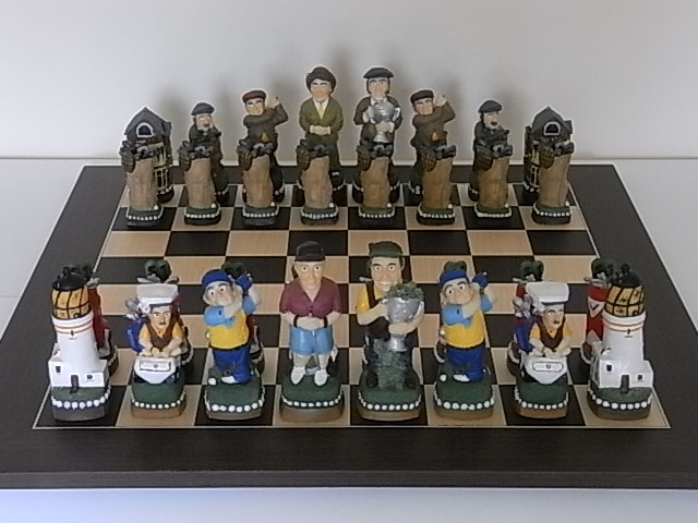 Hand Painted Golf Theme Chess Set